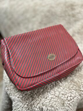Vintage Gucci Red/Green Striped Clutch or Large Makeup Case